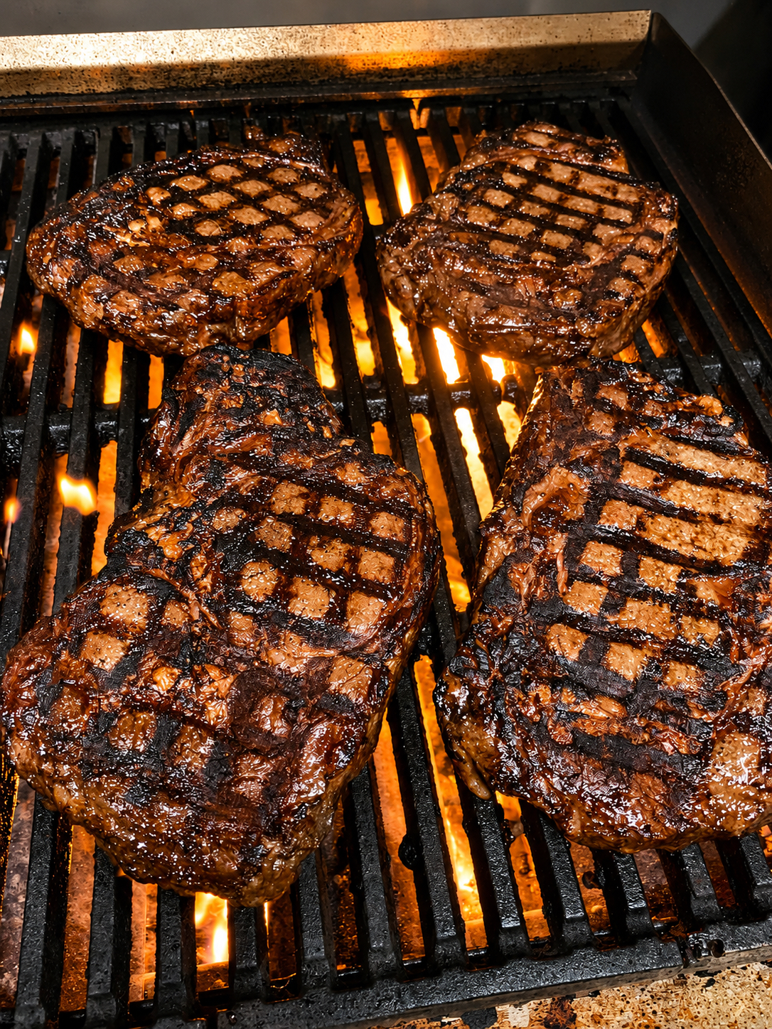 Steaks on the grill